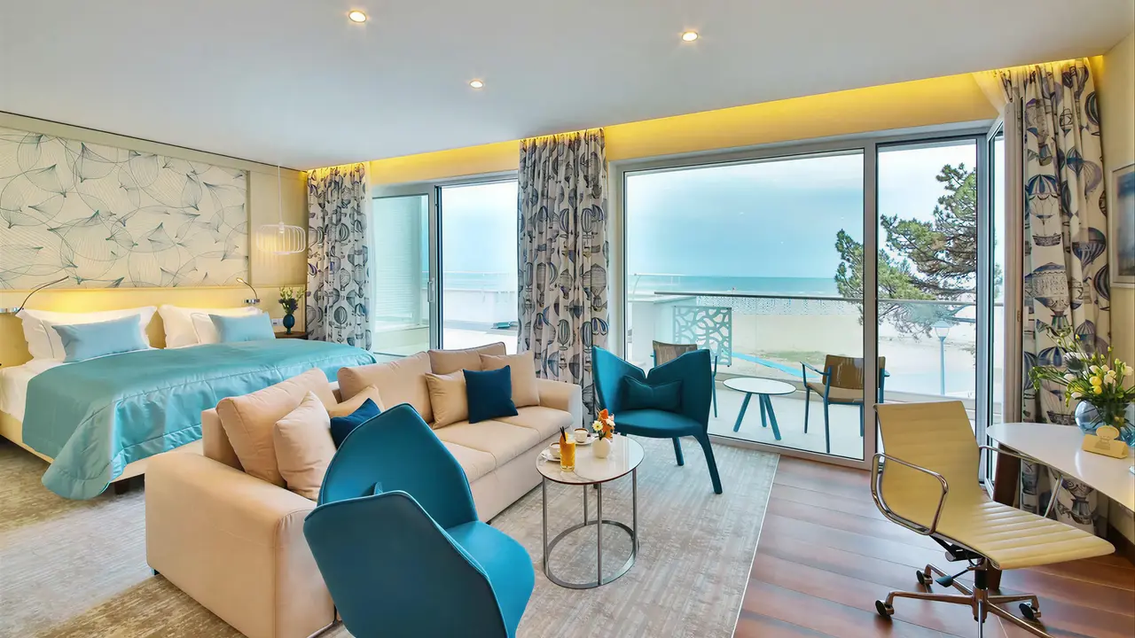 Nowoczesny pokój z widokiem w Maritim Paradise Blue Albena