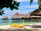 Żółte kajaki na plaży w Medhufushi Island Resort