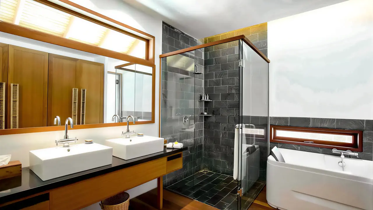 Nowoczesna łazienka w hotelu Medhufushi Island Resort