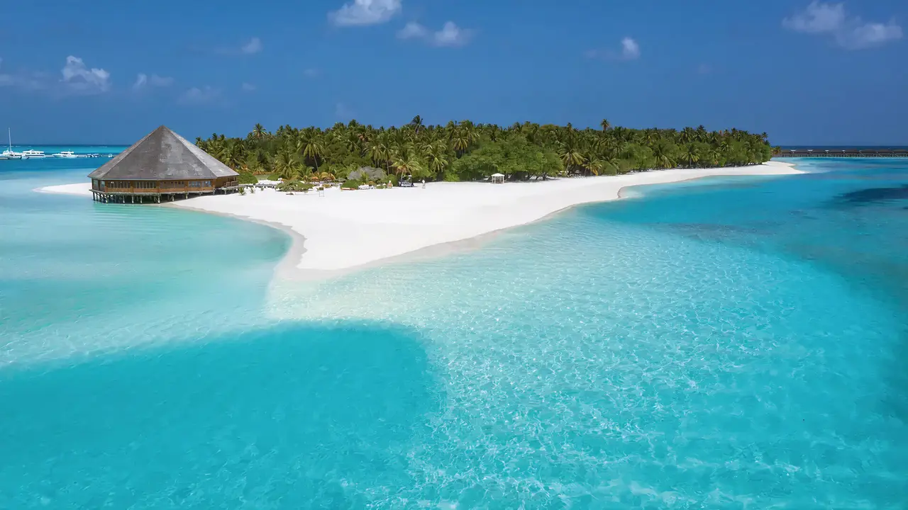 Widok z lotu ptaka na Meeru Island Resort