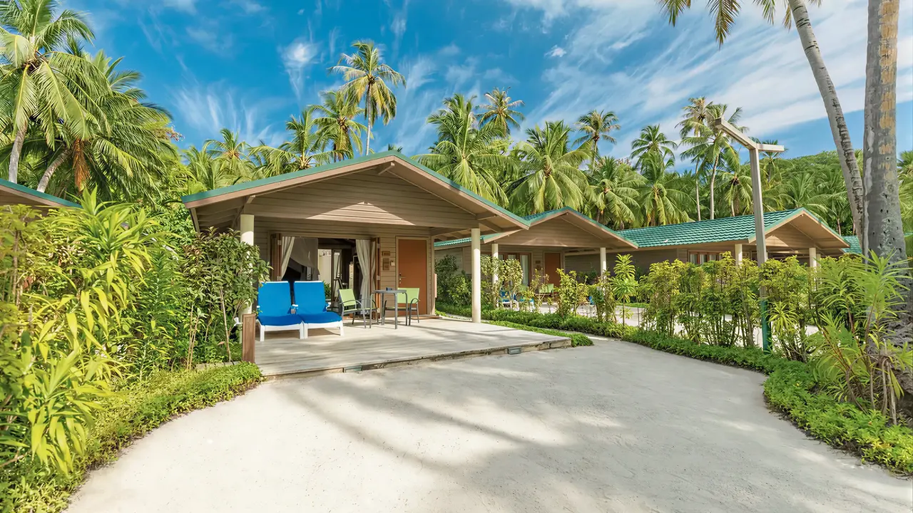 Prywatny taras i domki w Meeru Island Resort