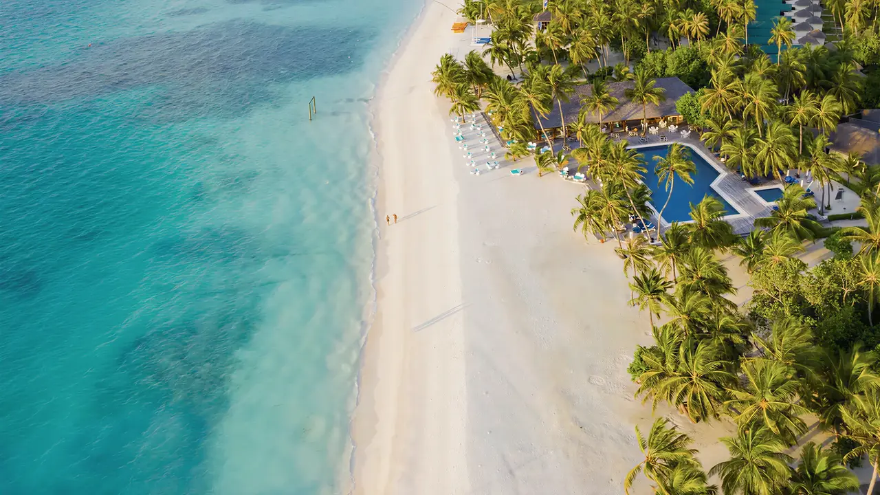 Widok z lotu ptaka na Meeru Island Resort