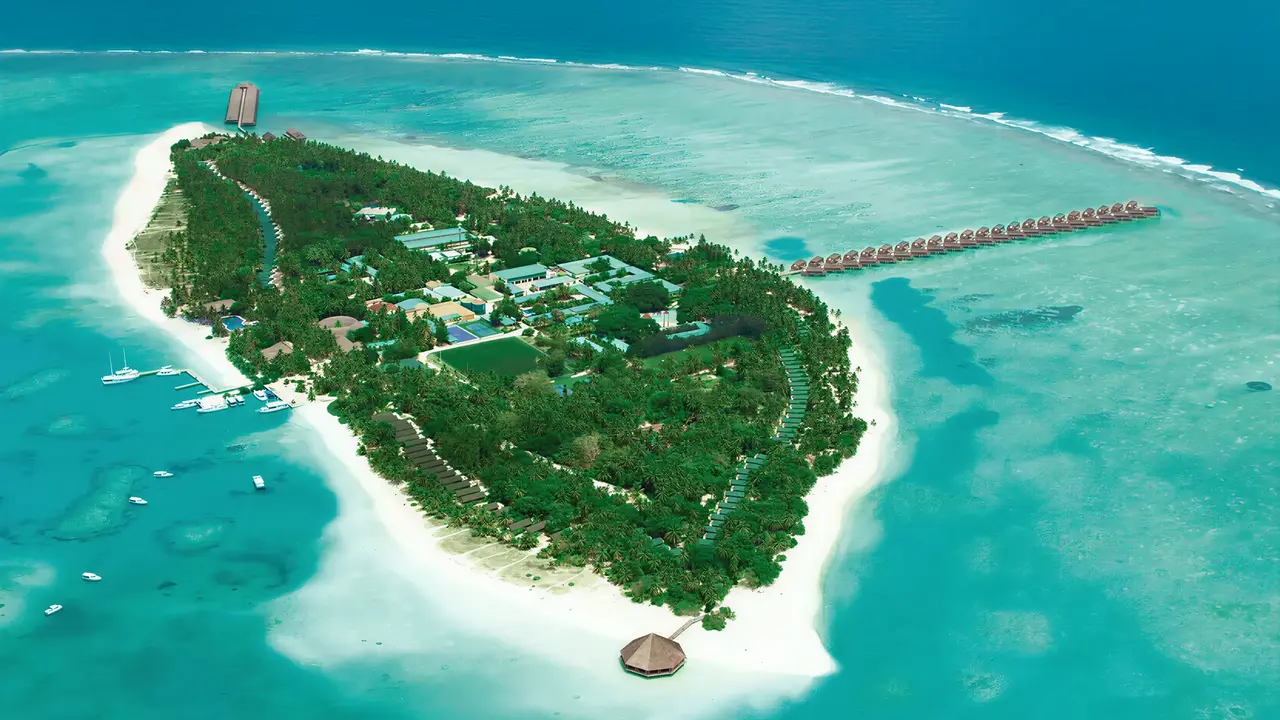 Widok z lotu ptaka na Meeru Island Resort