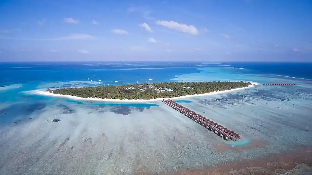 Widok z lotu ptaka na Meeru Island Resort