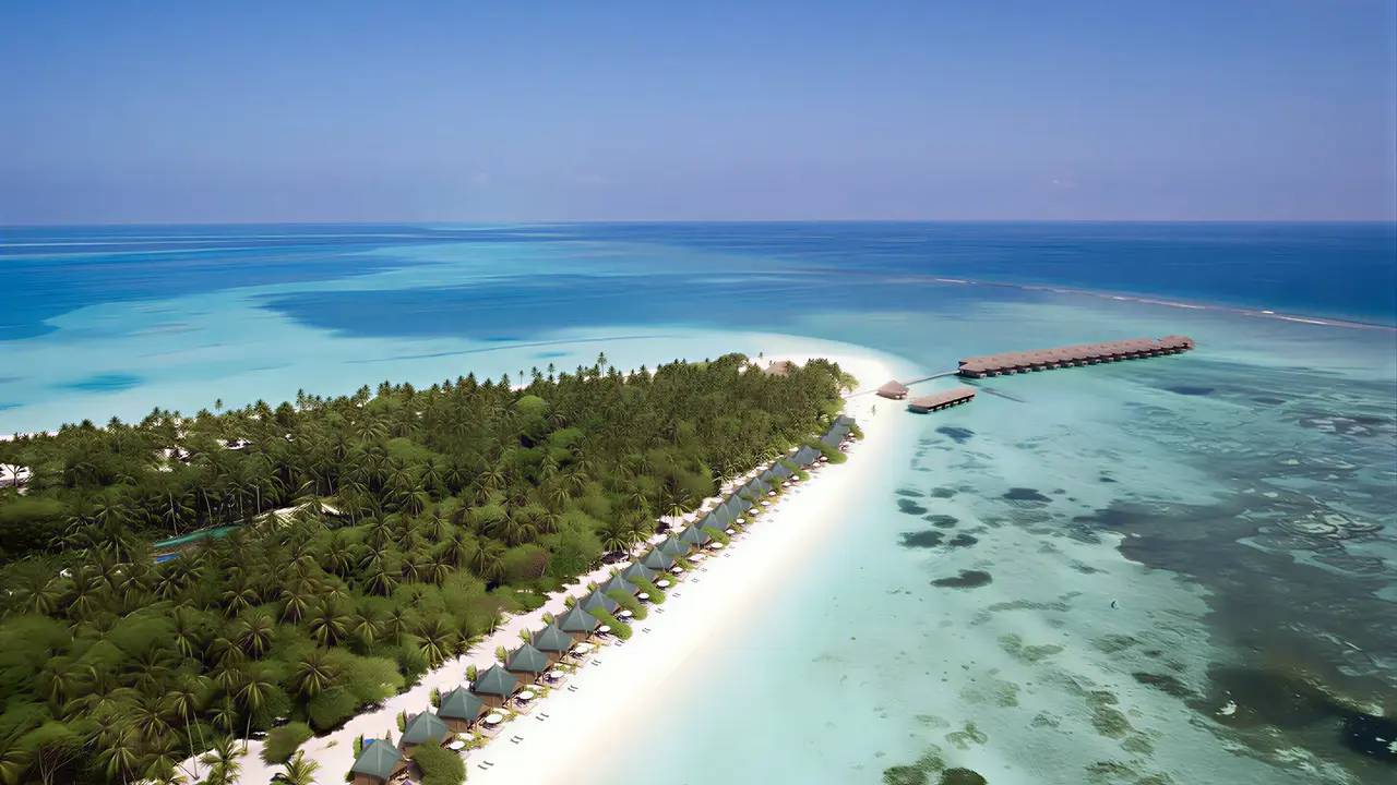 Widok z lotu ptaka na Meeru Island Resort