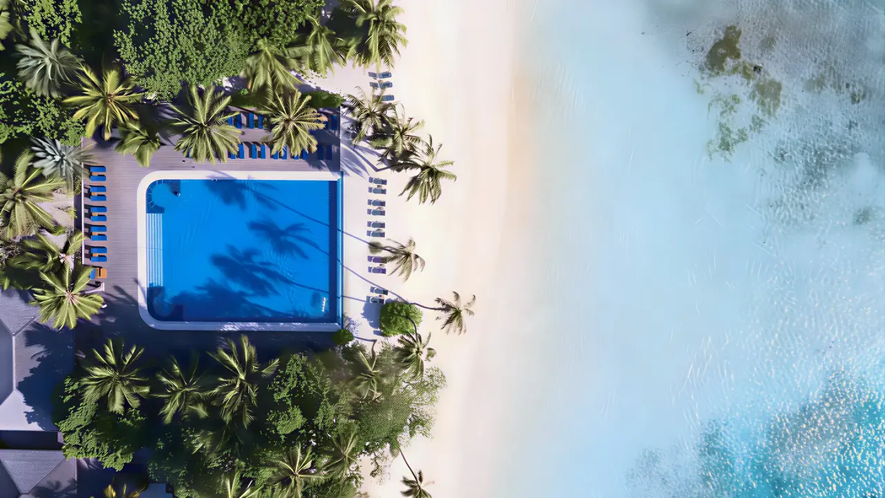 Widok z lotu ptaka na Meeru Island Resort