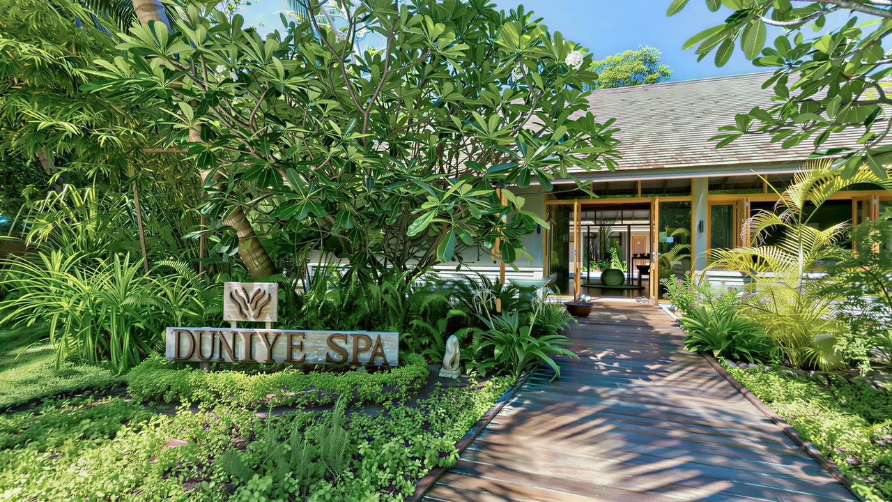 Wejście do strefy spa w Meeru Island Resort