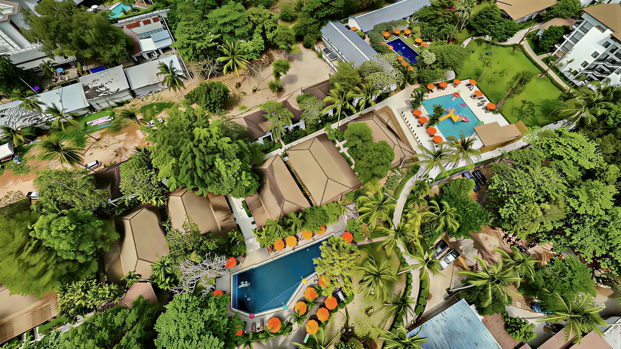 Widok z lotu ptaka na kompleks Nai Yang Beach Resort