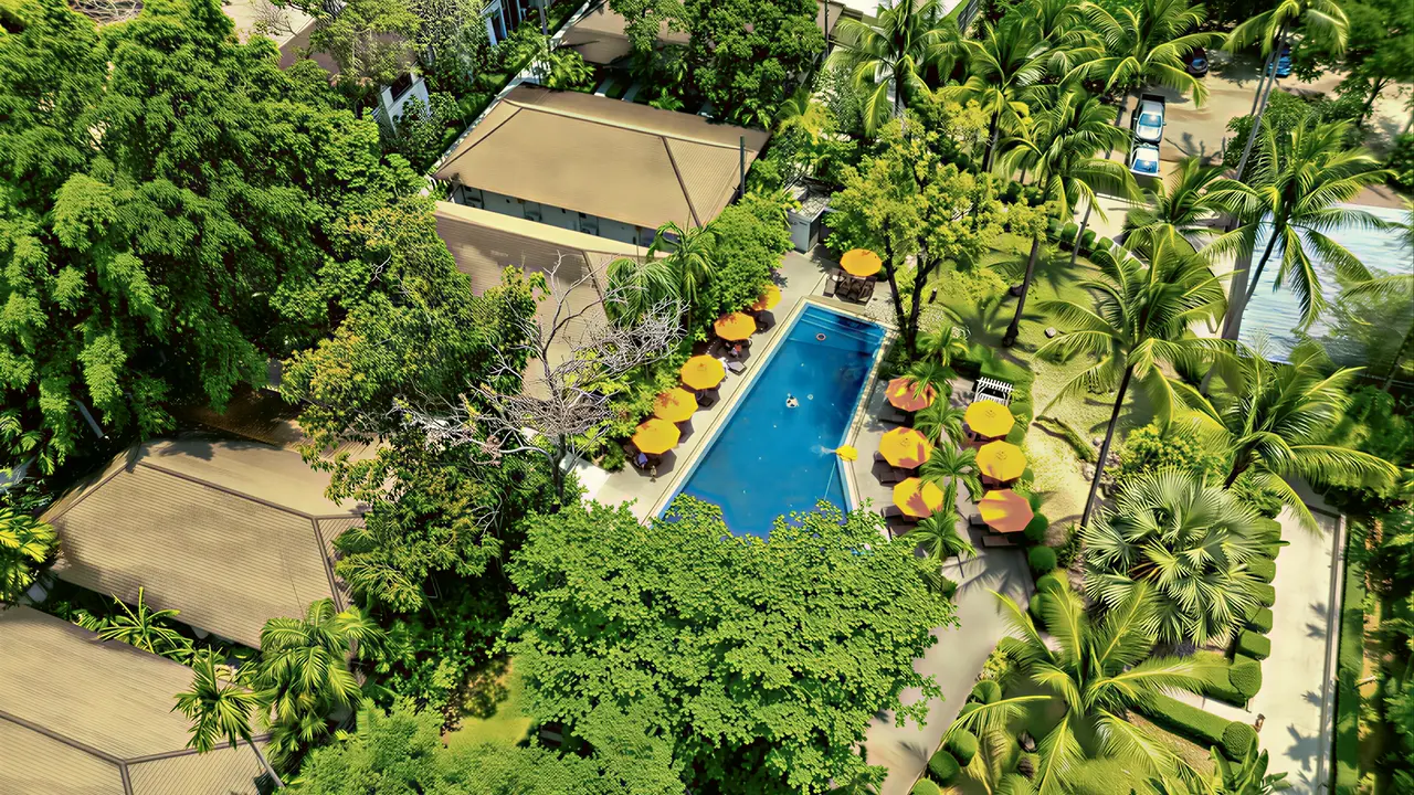 Widok z lotu ptaka na kompleks Nai Yang Beach Resort