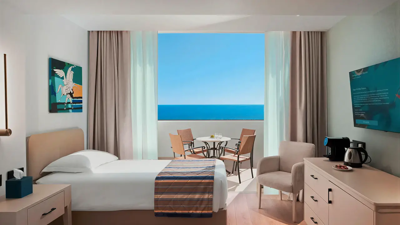 Pokój z widokiem na morze w Olympic Lagoon Resort Paphos