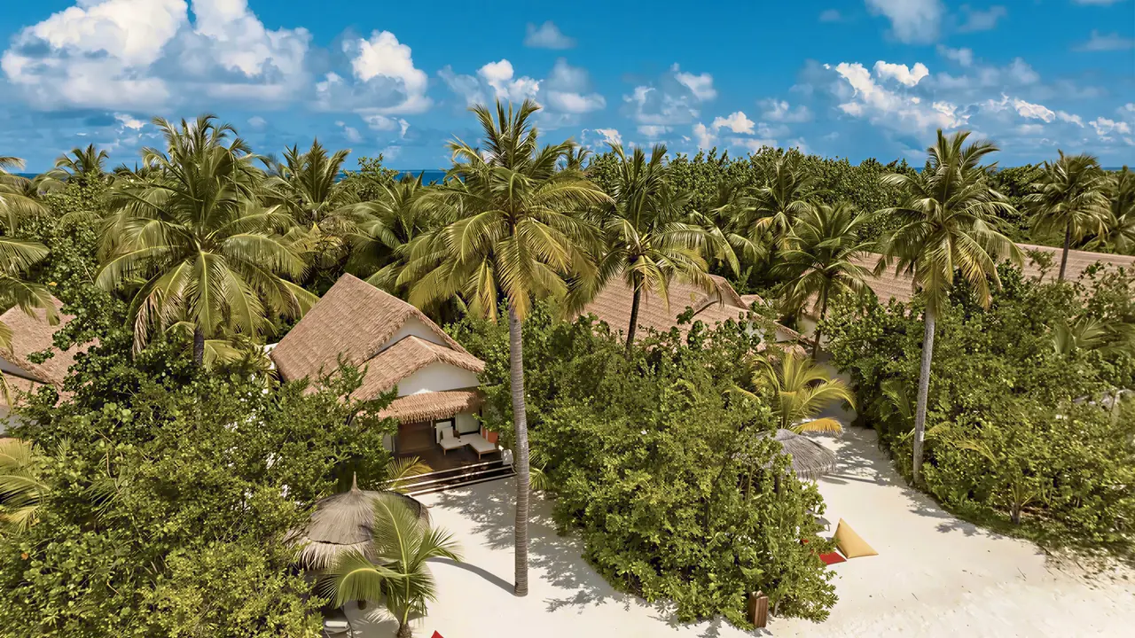 Widok na kompleks domków w Ozen Life Maadhoo