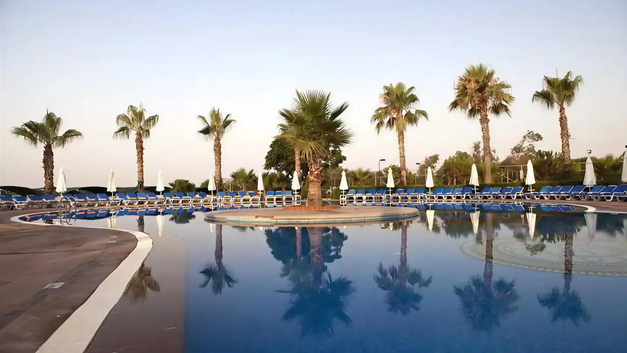Basen z palmami w hotelu Papillon Belvil