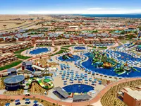 Widok z lotu ptaka na kompleks Pickalbatros Jungle Aqua Park Resort Neverland