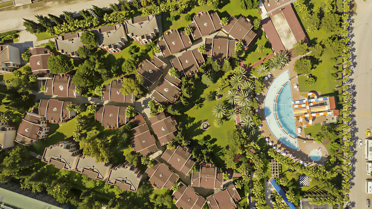Widok z lotu ptaka na Queens Park Resort Goynuk