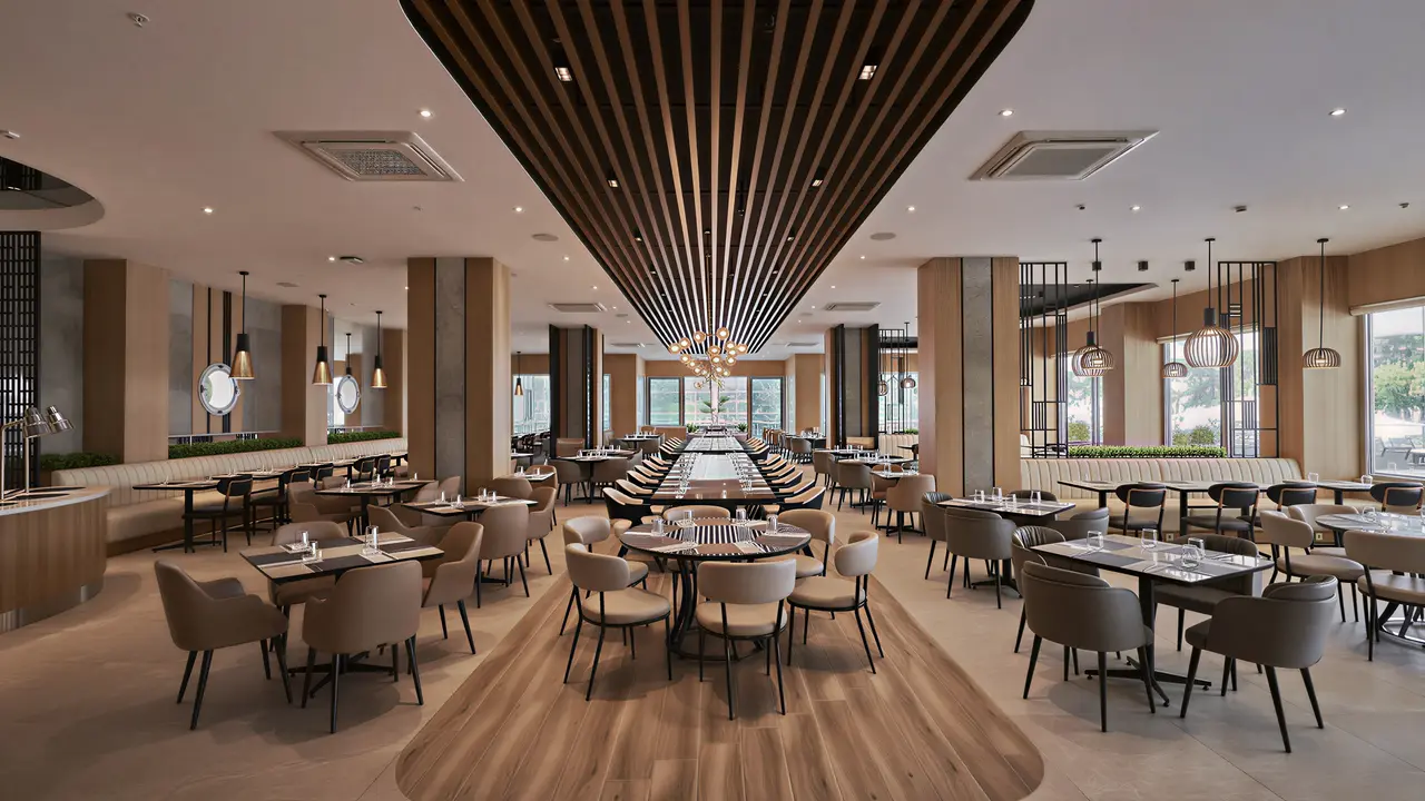 Elegancka restauracja w Richmond Ephesus Resort z nowoczesnymi meblami
