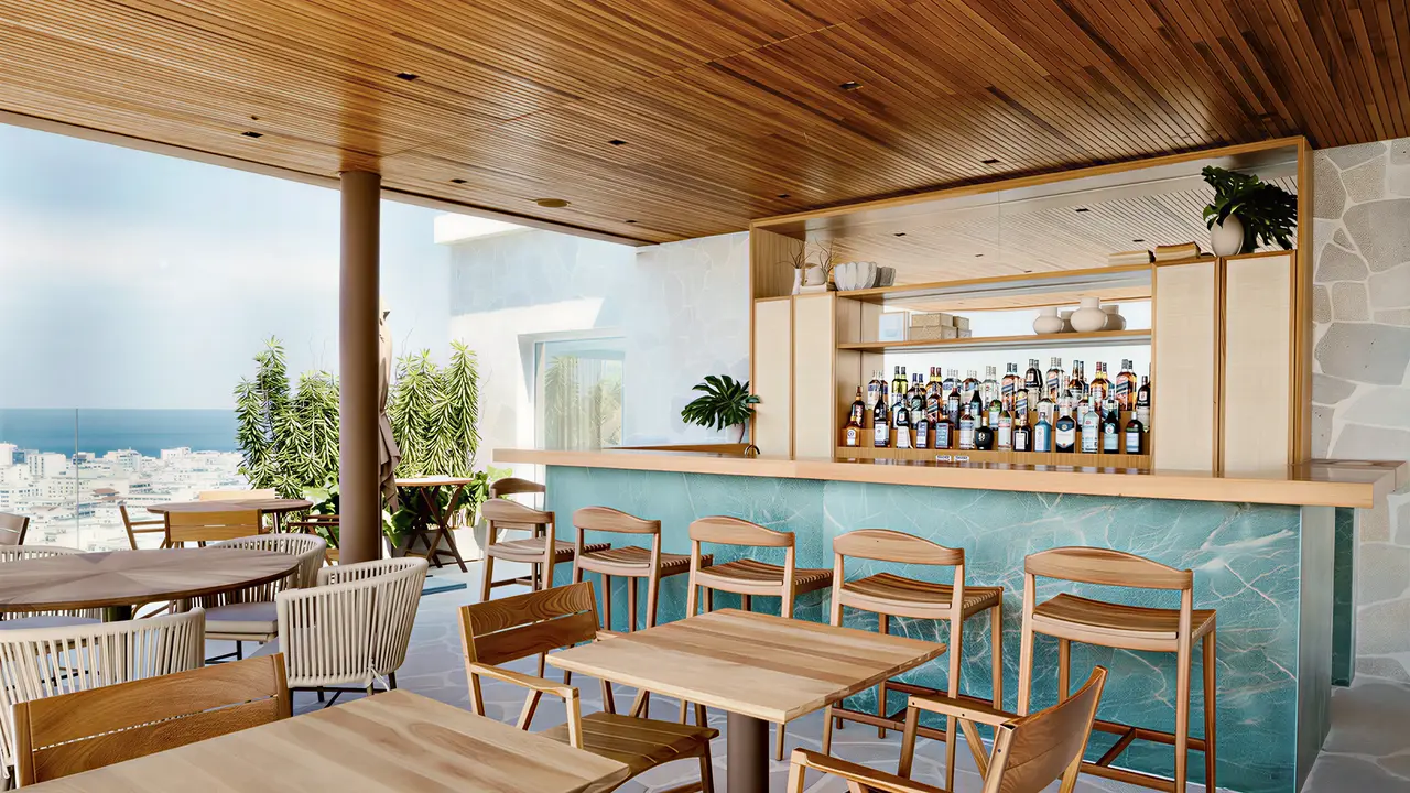 Nowoczesny bar z widokiem w Rio Othon Palace