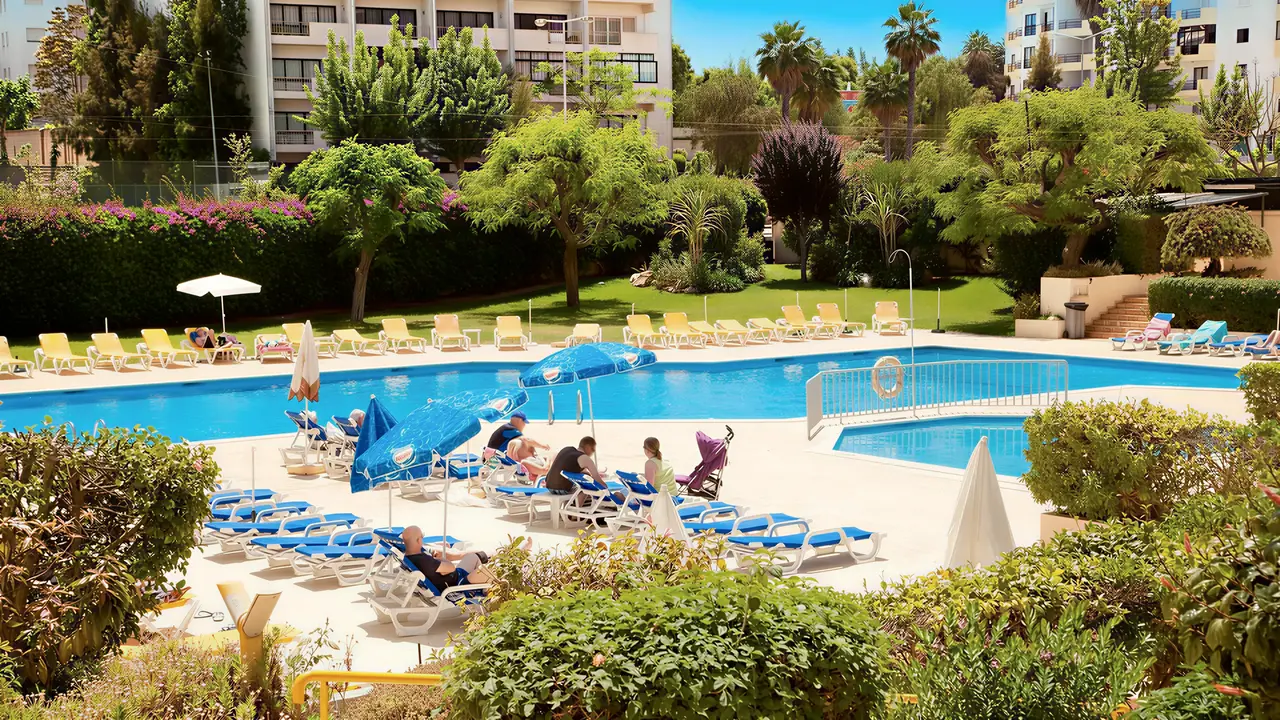 Basen z leżakami w hotelu RR Club Amarilis