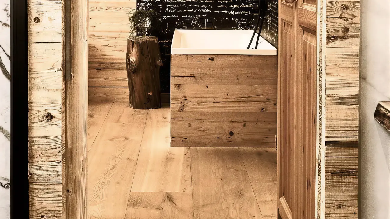 Drewniana wanna w łazience Salvadori