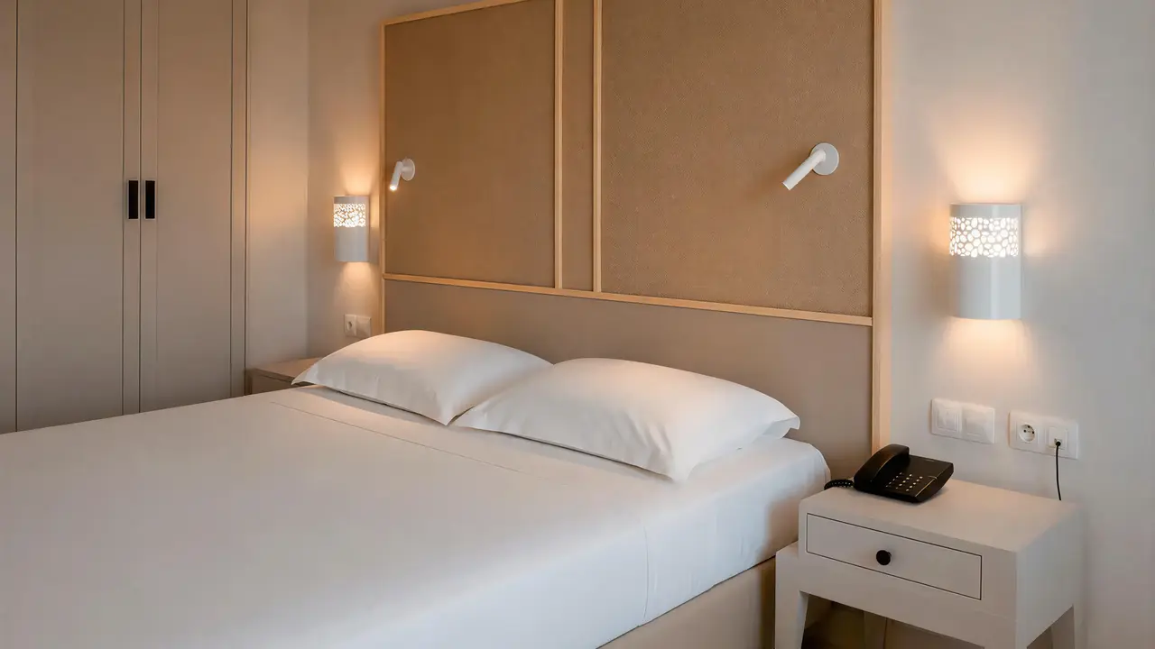 Sypialnia z dużym łóżkiem w Seabel Rym Beach Club