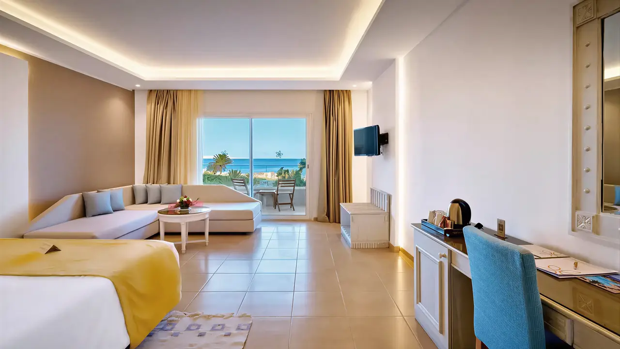 Wnętrze pokoju z widokiem w Sentido Marillia Resort & Spa