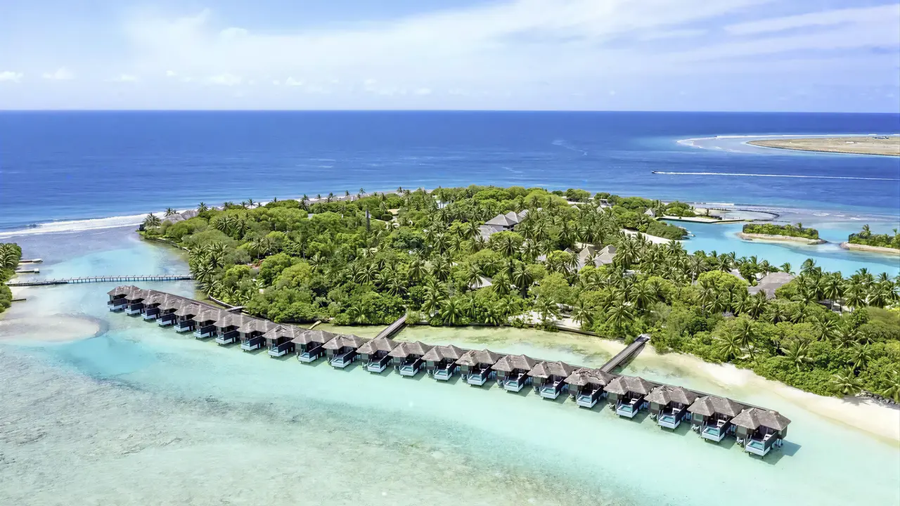 Widok z lotu ptaka na Sheraton Maldives Full Moon Resort & Spa