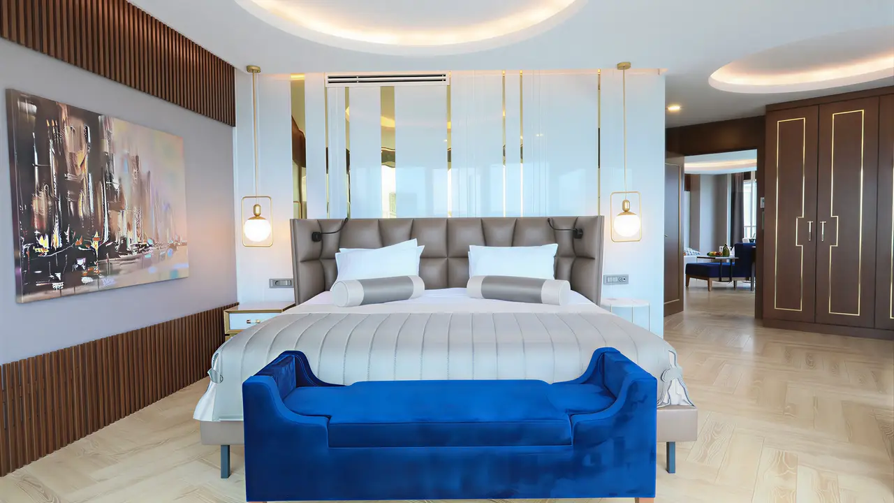 Nowoczesna sypialnia w hotelu Sherwood Exclusive Lara