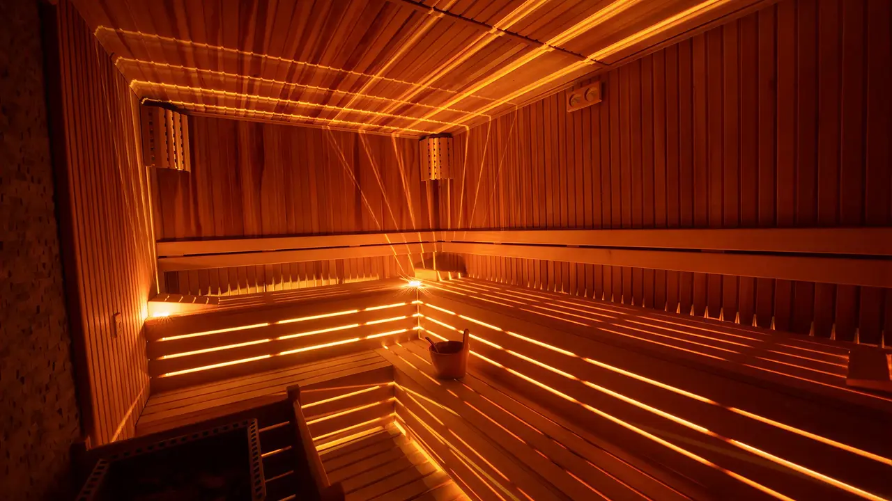 Sauna z oświetleniem w Signature Blue Resort
