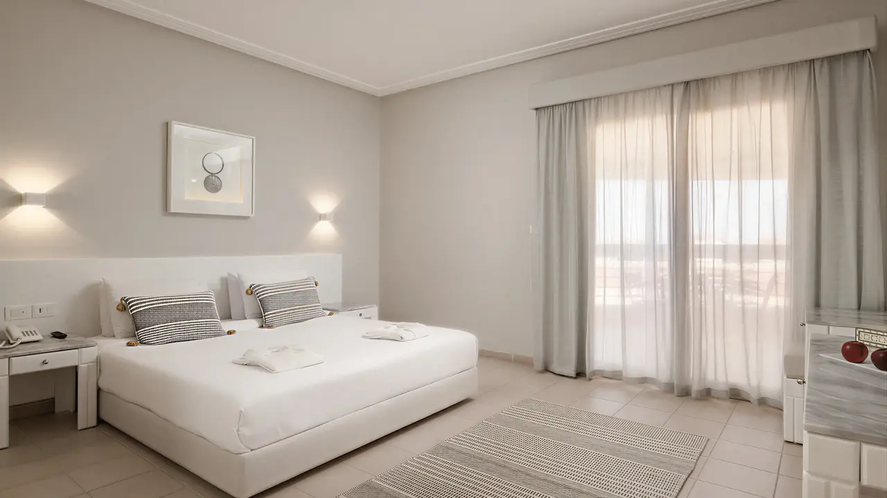 Nowoczesna sypialnia w hotelu Sindbad Club