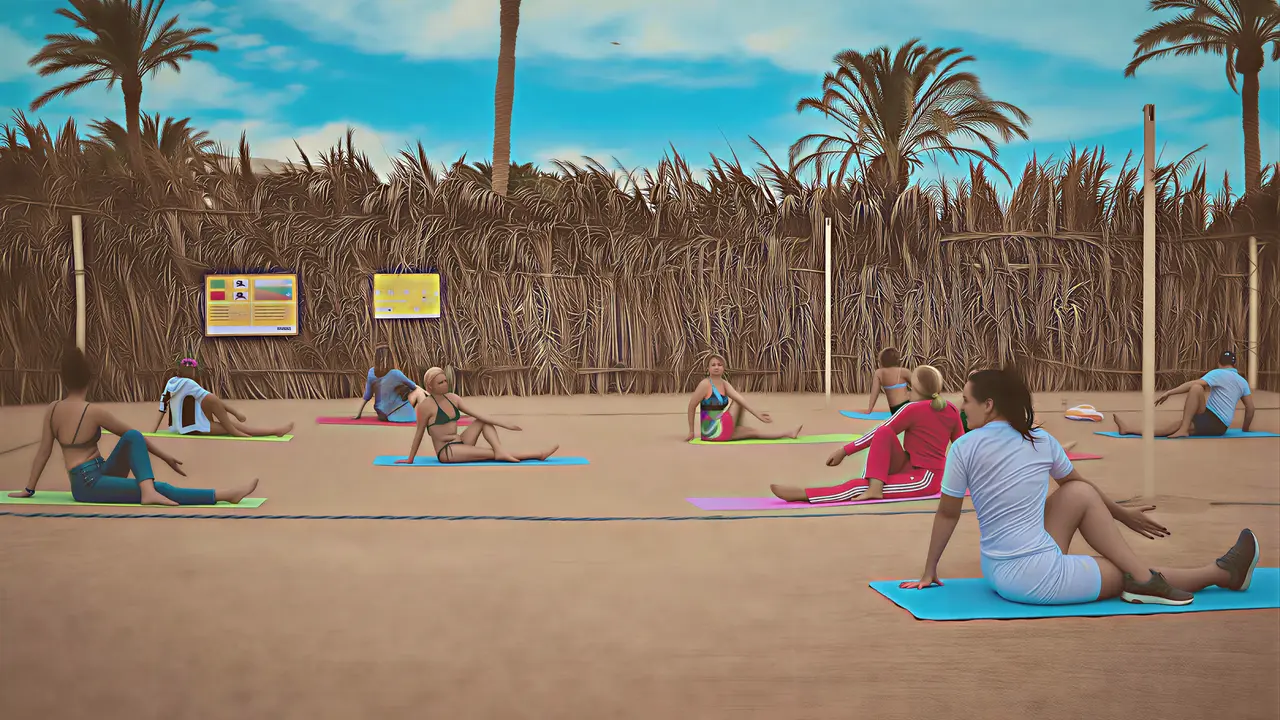 Zajęcia jogi na plaży w Sindbad Club