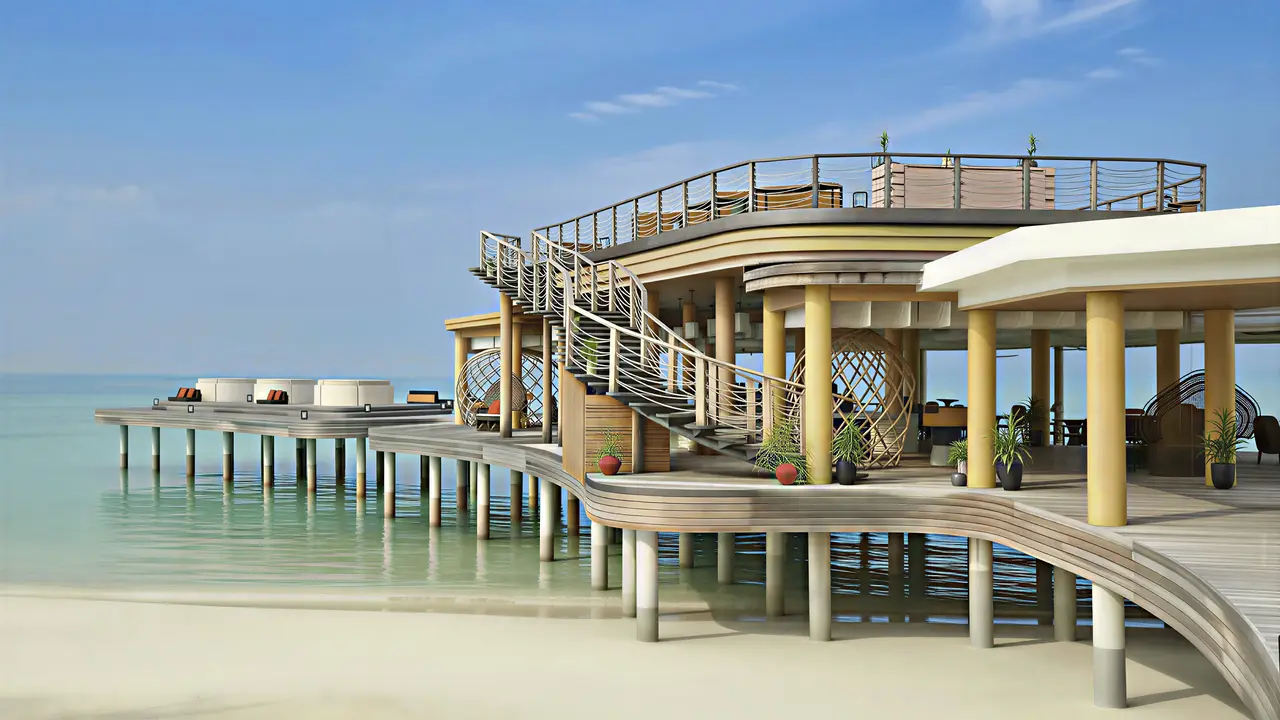 Pawilon nad wodą na plaży w Sirru Fen Fushi Private Lagoon Resort