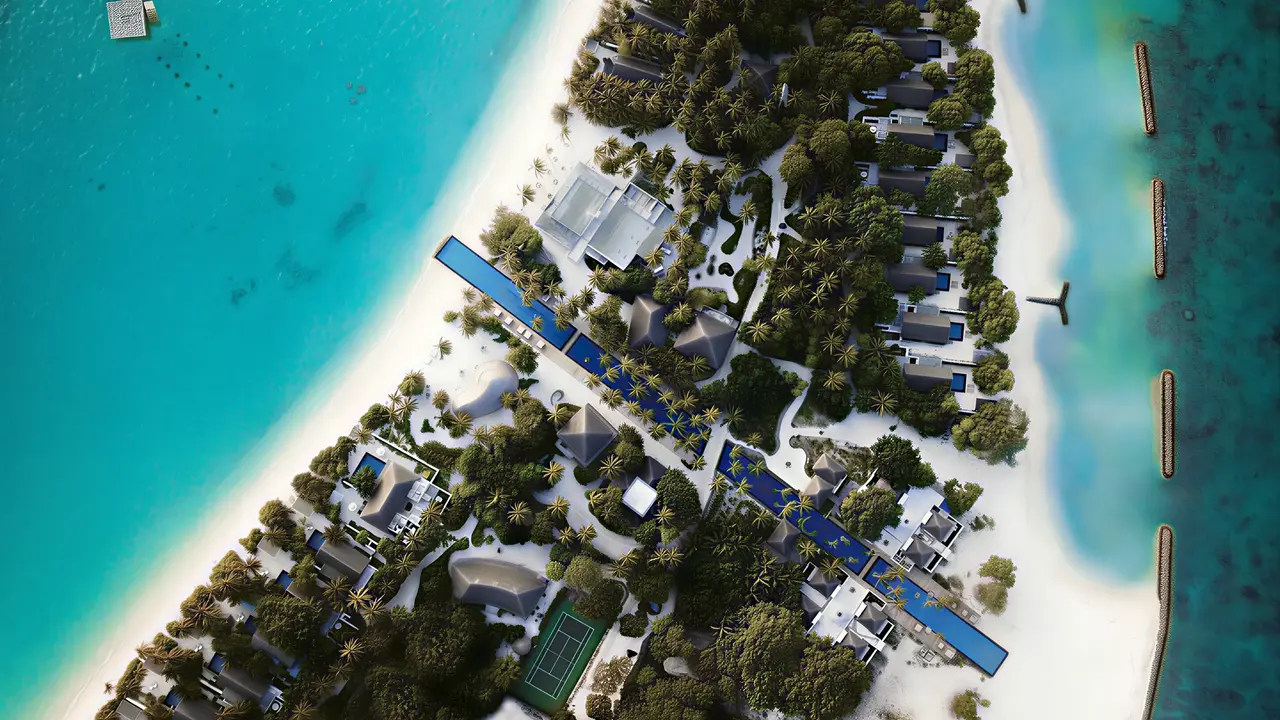 Widok z lotu ptaka na Sirru Fen Fushi Private Lagoon Resort