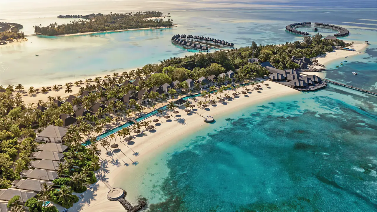 Widok z lotu ptaka na resort Sun Siyam Olhuveli