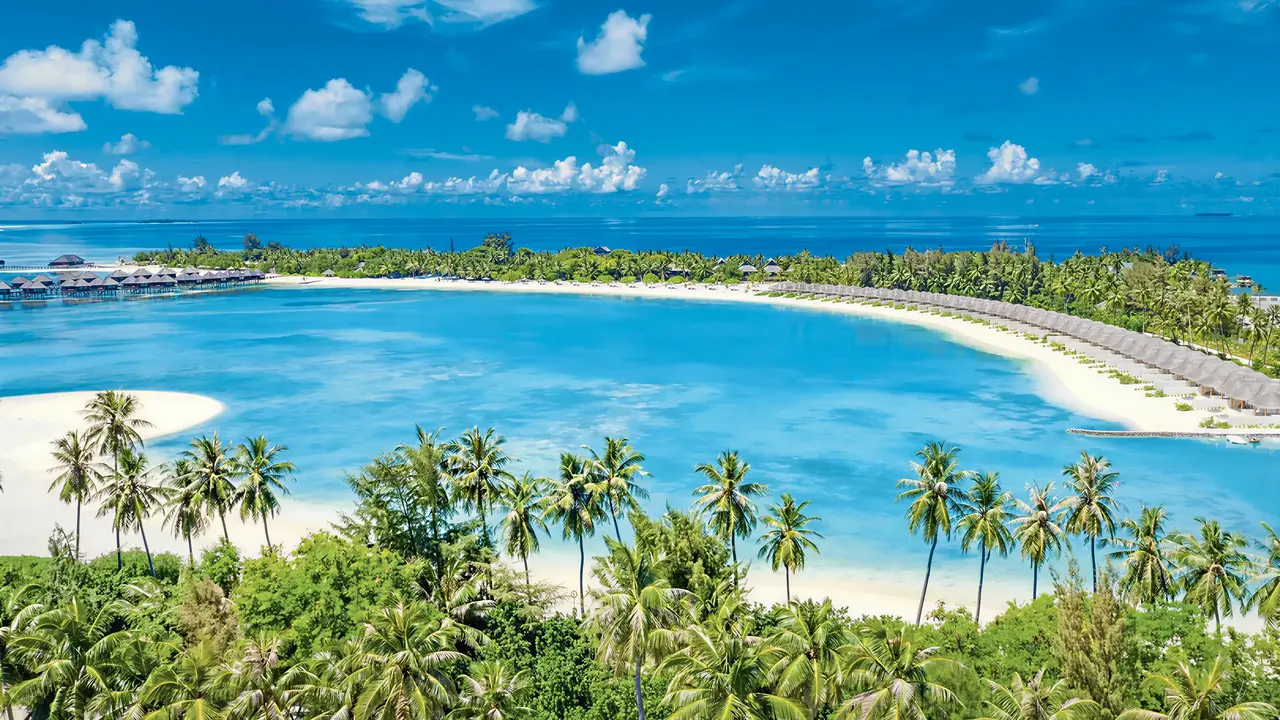 Widok z lotu ptaka na kompleks Sun Siyam Olhuveli