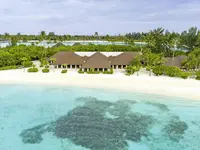 Widok na kompleks Sun Siyam Olhuveli z lotu ptaka