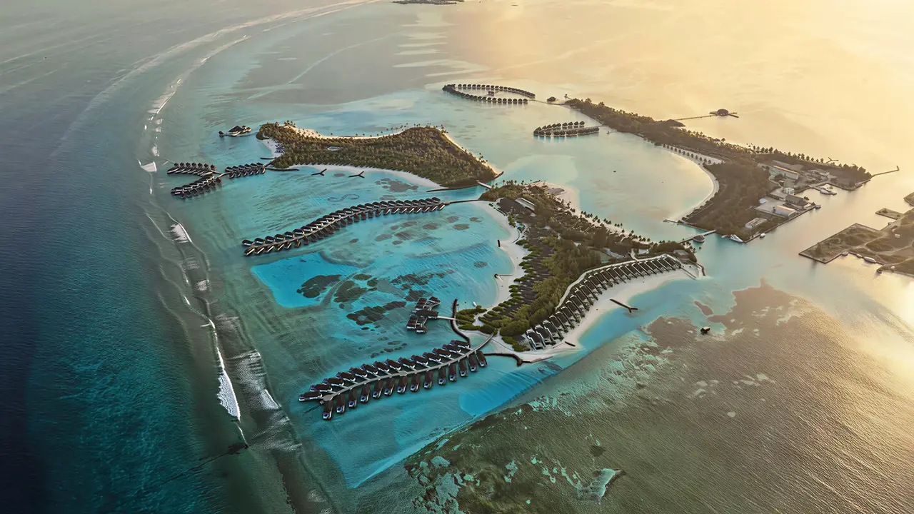 Widok z lotu ptaka na kompleks Sun Siyam Olhuveli