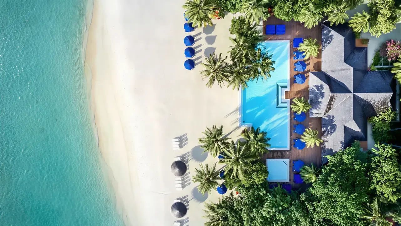 Widok z góry na kompleks Sun Siyam Olhuveli