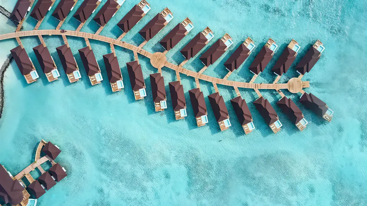 Widok z góry na kompleks Sun Siyam Olhuveli