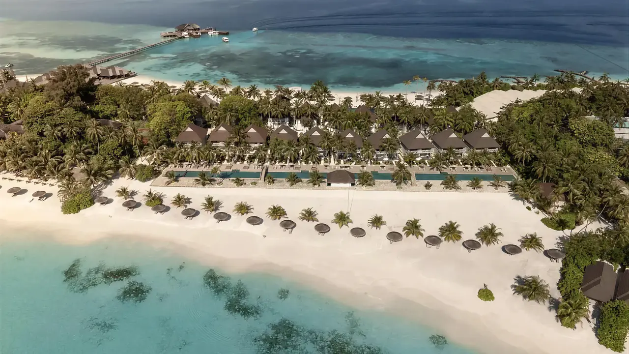 Widok z lotu ptaka na kompleks Sun Siyam Olhuveli