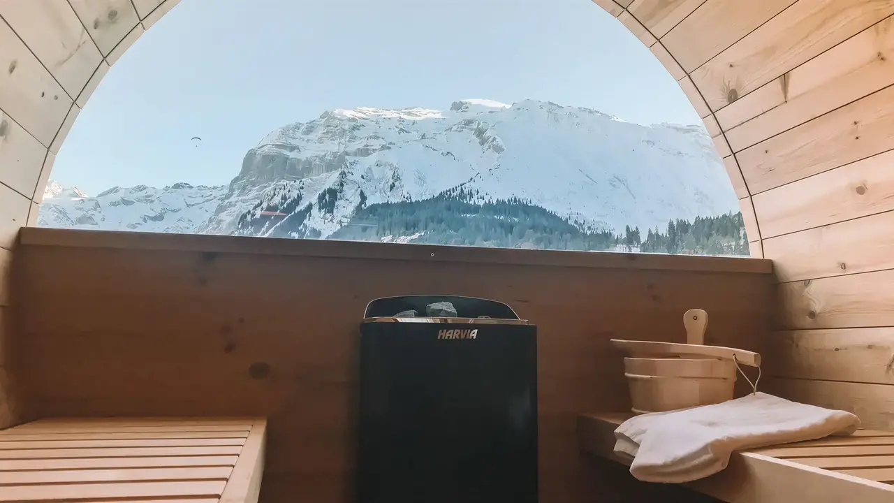 Sauna z widokiem na góry w Terrace