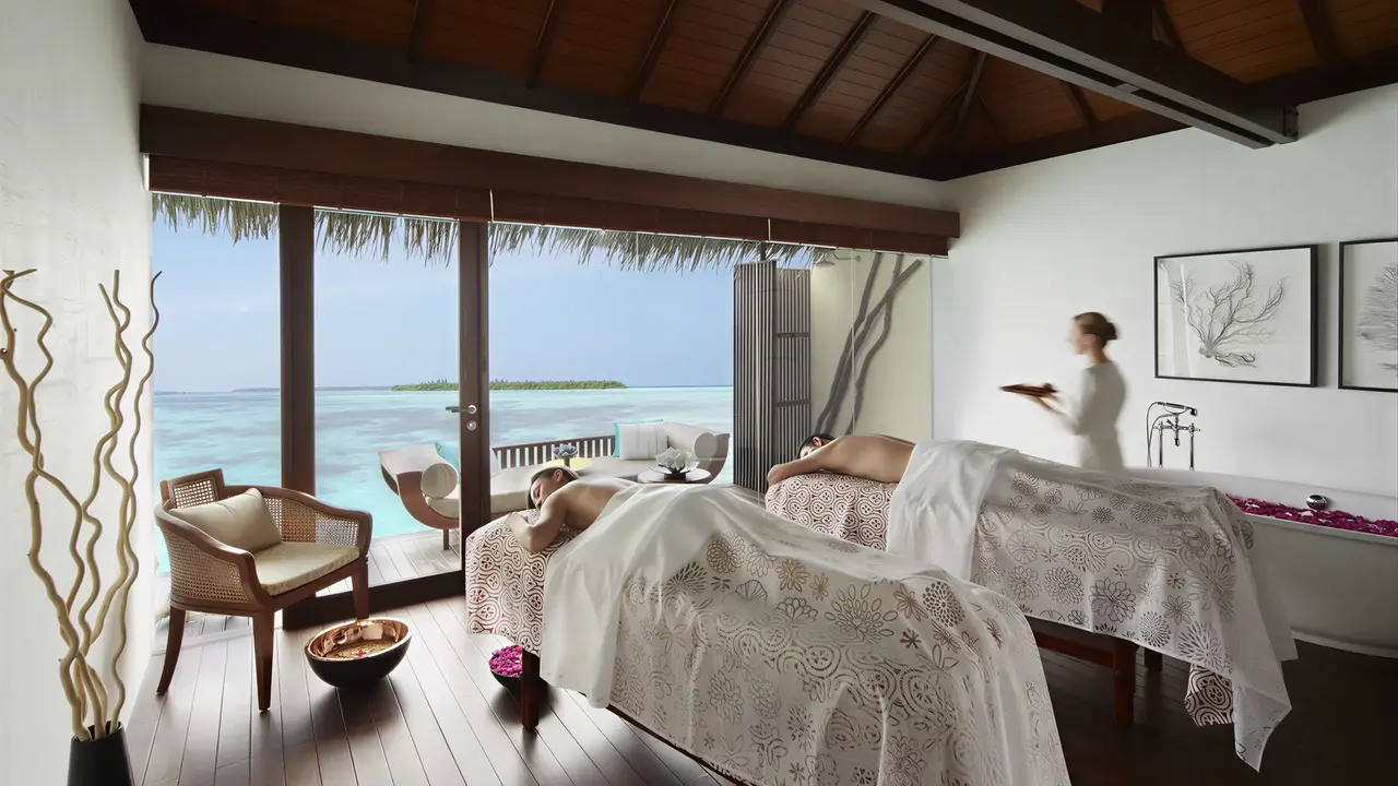 Gabinet masażu w The Residence Maldives z widokiem na morze