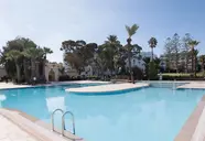 Basen w hotelu Tour Khalef z palmami