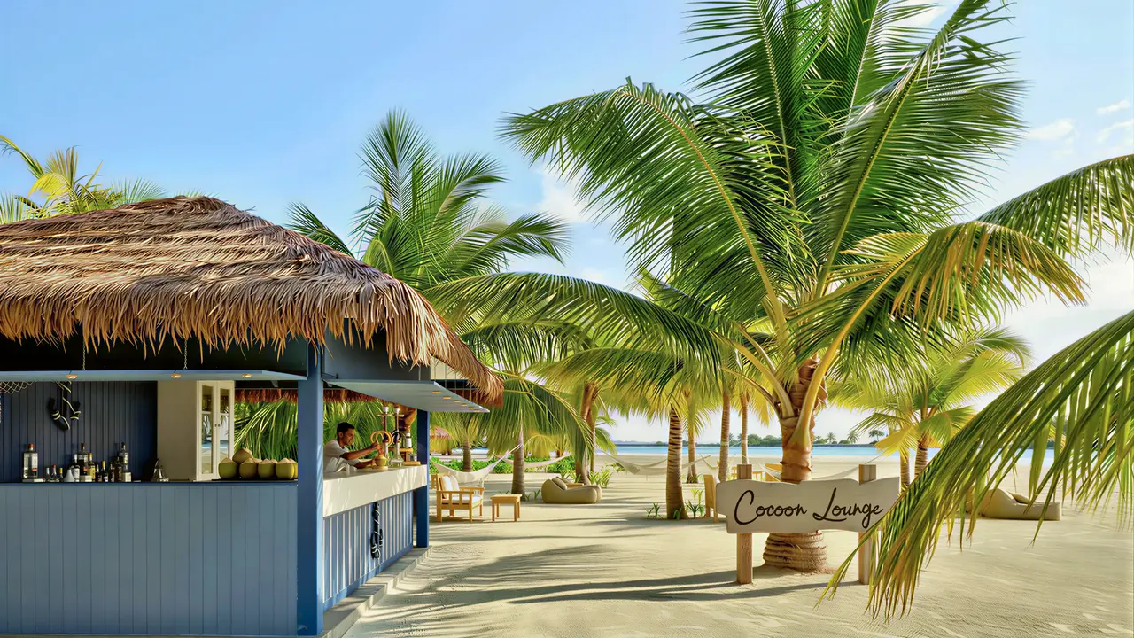 Kryty bar na plaży w Villa Nautica