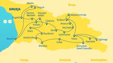 Gruzja- Morze Czarne i zielony Kaukaz