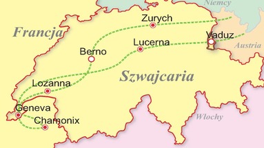 Szwajcaria - Luksemburg - Francja - alpejska kraina