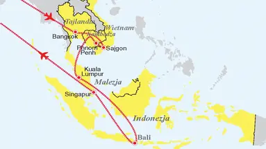 Tajlandia, Wietnam, Kambodża, Malezja, Singapur, Indonezja - sześć krajów Azji